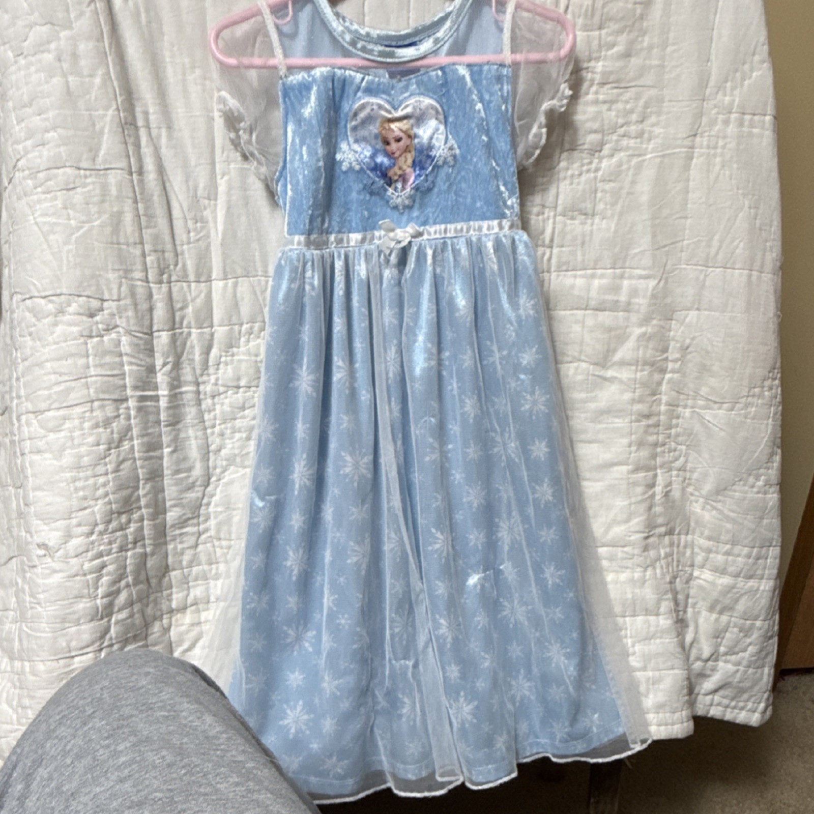 Disney Frozen Elsa Costume Dress 5T Blue White 100% Polyester Flame Resistant