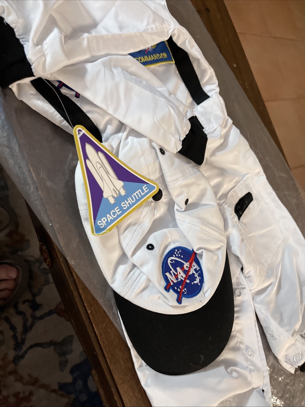 Astronaut Jumpsuit – White w/ Cap Halloween Costume 18m