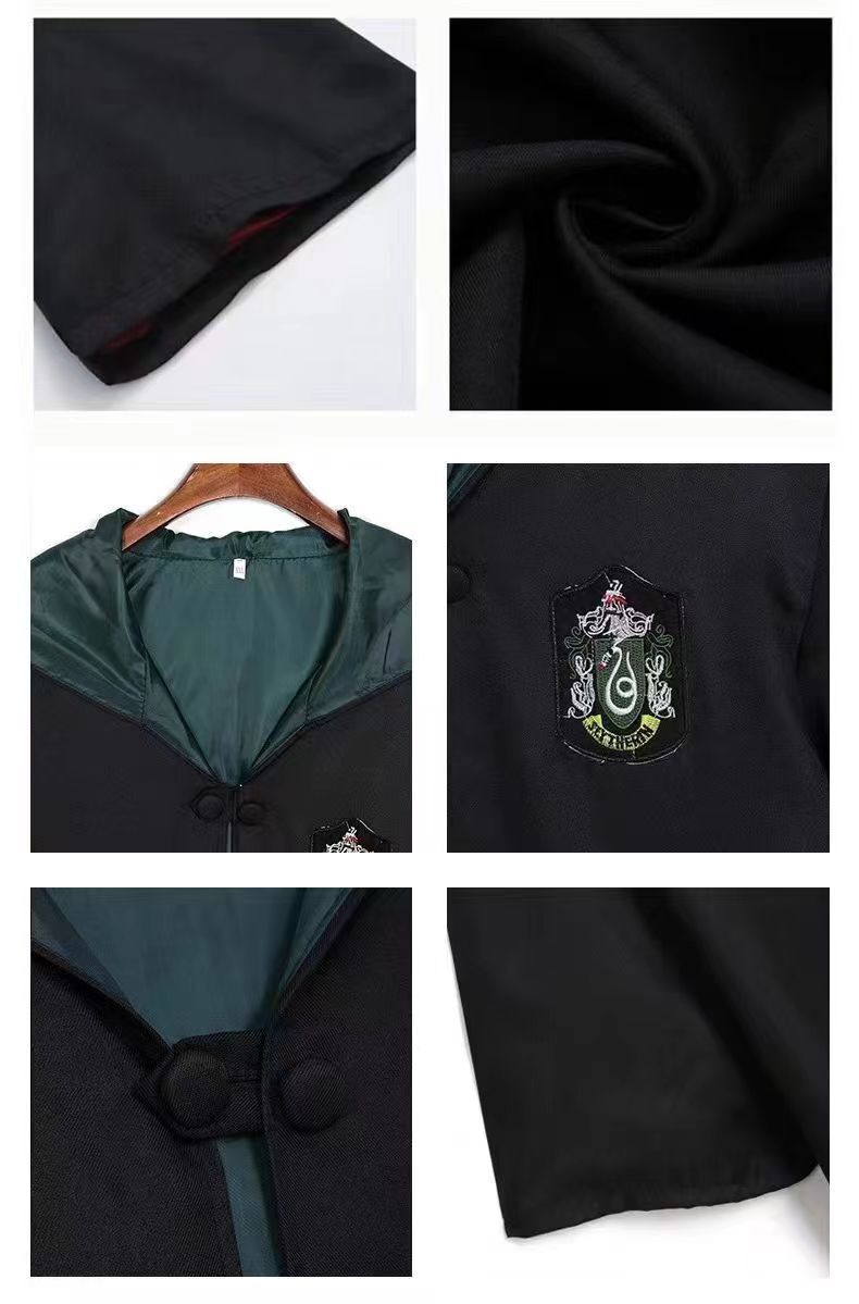 Halloween Harry Potter Cosplay Costume Cloak Robe Cape w/Tie Adult & Kid Sizes