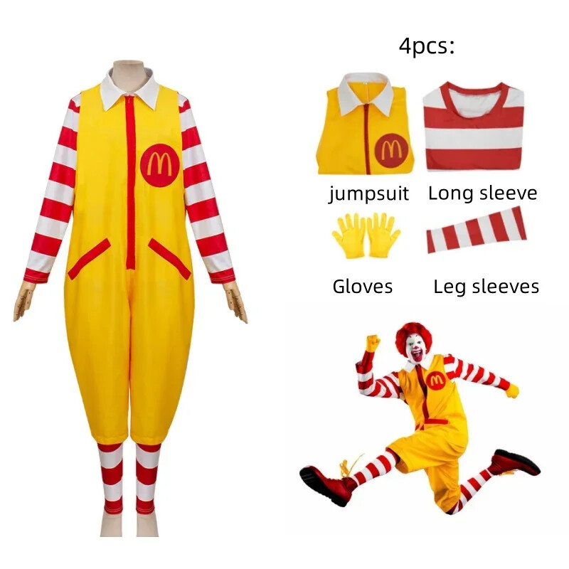 McDonald’s Cosplay Costume Ronald Masquerade Party Clown Costume Stage Wig