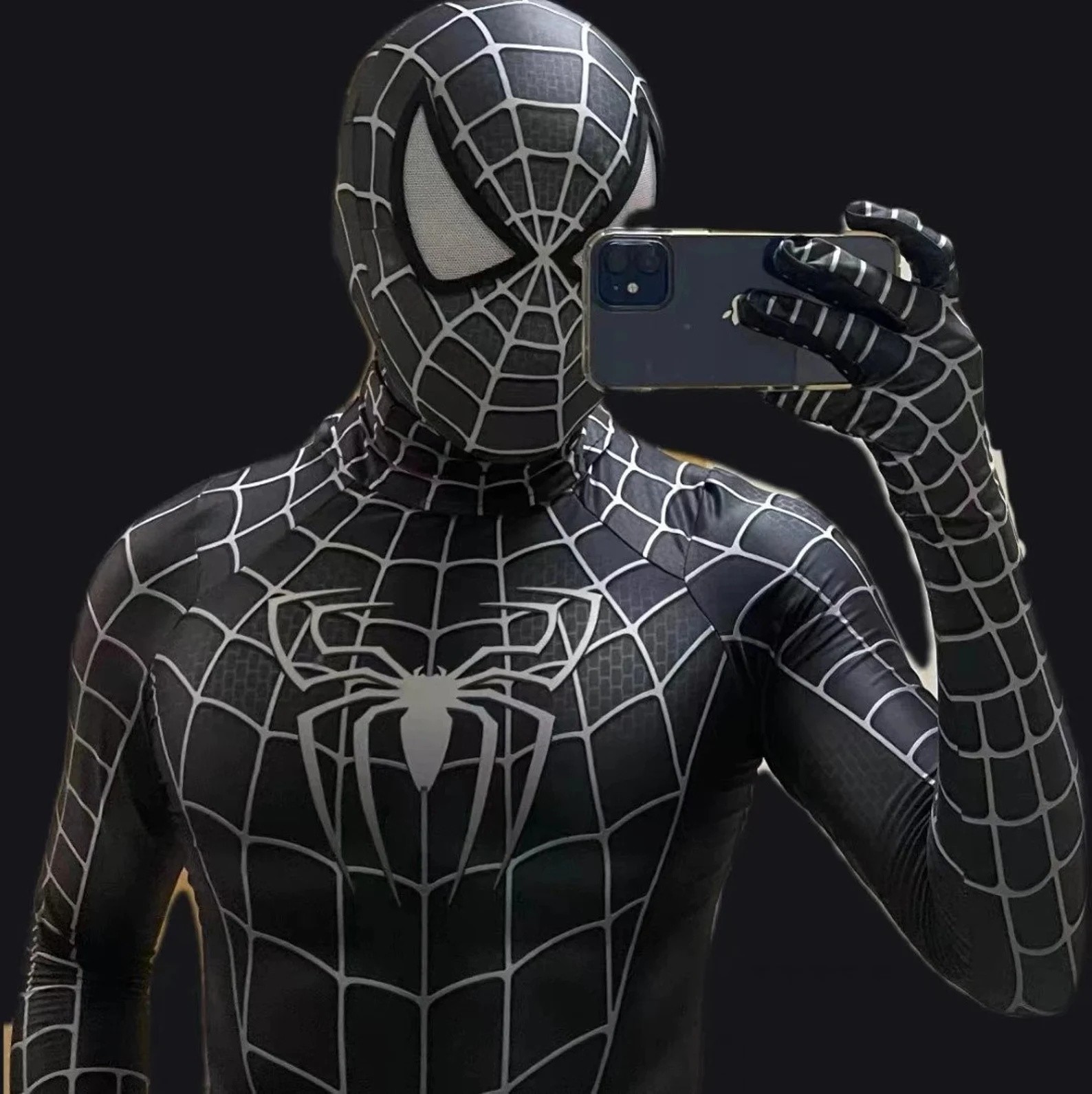 Black Amazing Spiderman Jumpsuit Venom Suit Halloween Adult Kids Cosplay Costume