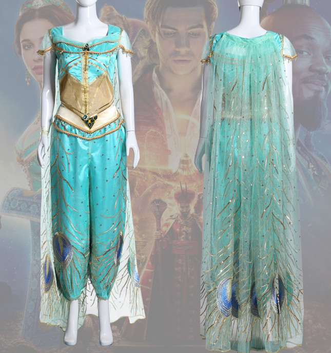 Adult Aladdin Princess Jasmine Cosplay Dress Halloween Costume