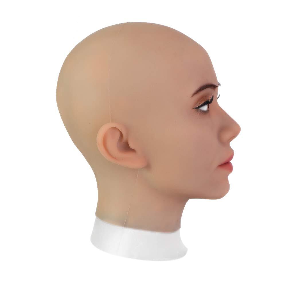 Kathy Female Fake Masks Silicone Face Mask Realistic Headwear for Cosplay