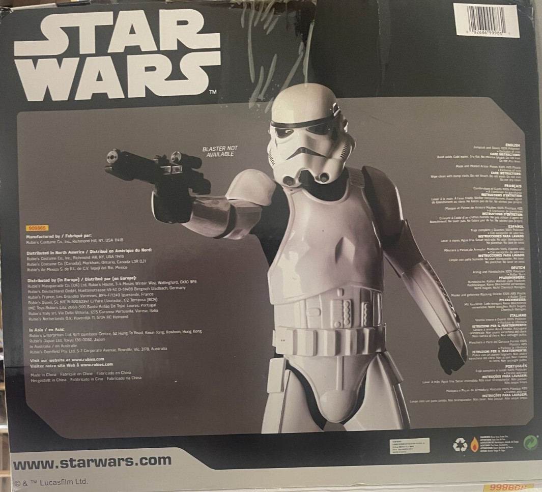 NEW Adult Stormtrooper Costume – Rubie’s Size XL