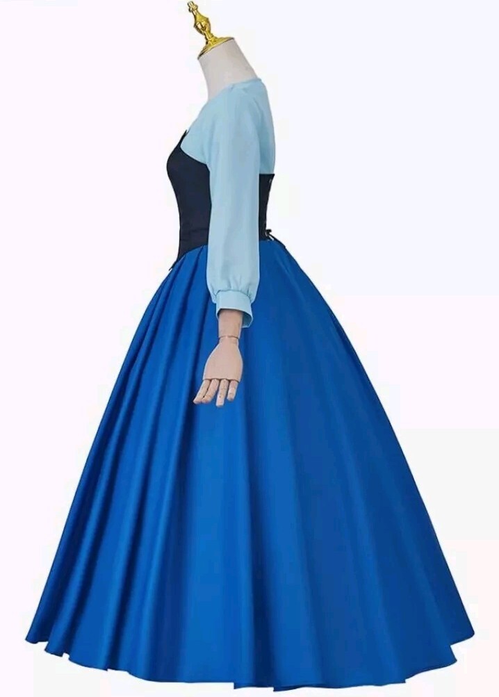 Little Mermaid Cosplay Costume Princess Ariel Costume Blue Dress Women Suit