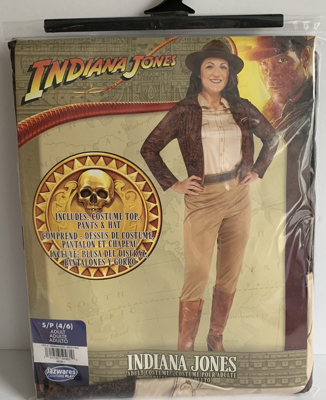 Jazwares Classic Indiana Jones NEW Adult Costume Size Small 4-6 **No Hat**