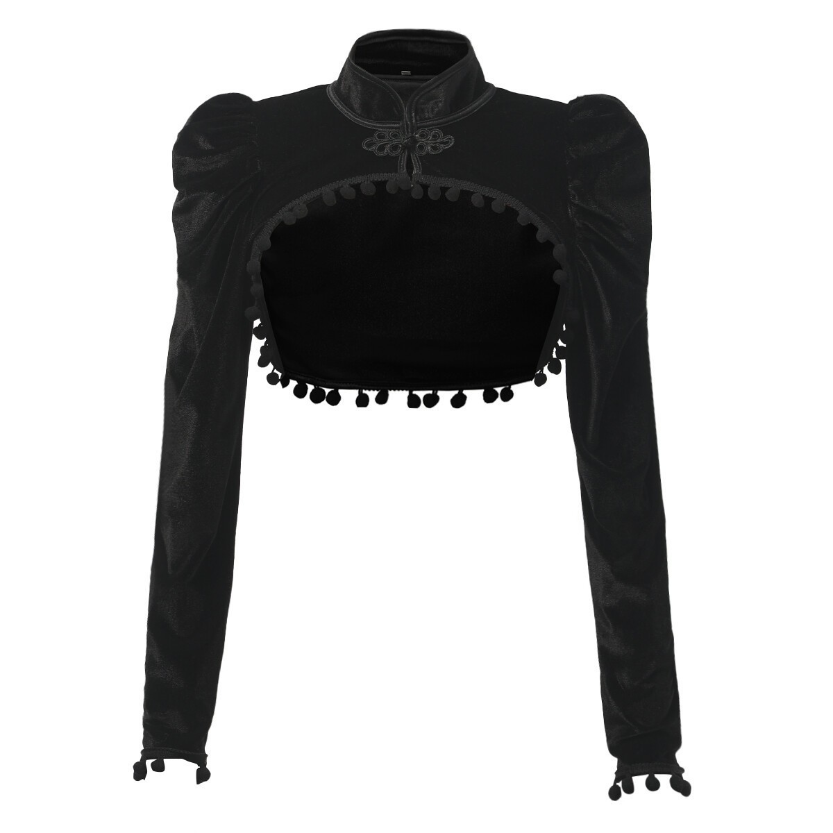 Womens Steampunk Jacket Gothic Coat Bolero Long Sleeve Shrug Jacket with Tassel