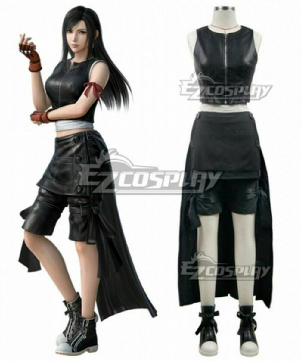 Final Fantasy VII: Advent Children Tifa Lockhart Black Cosplay Costume&