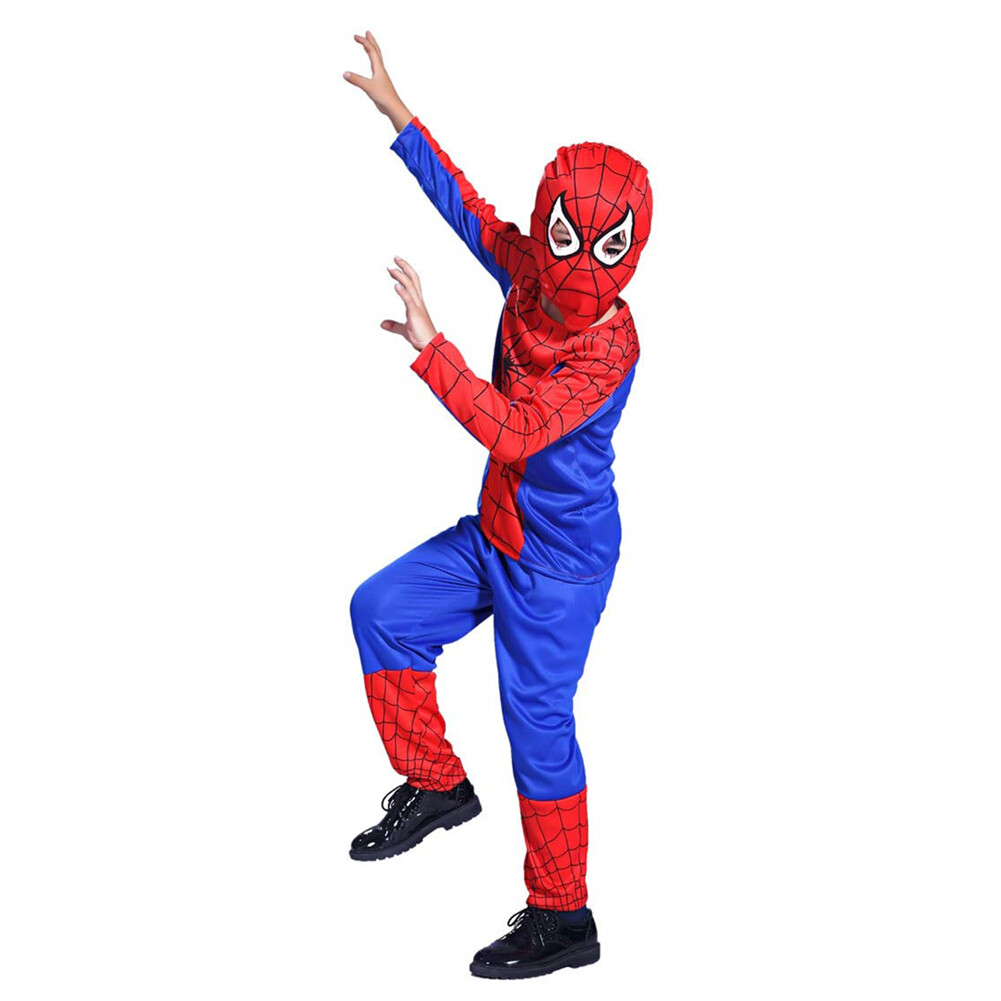 Kids SpiderMan Cosplay Costume Boys Tobey Maguire Outfit Jumpsuit Clothes 3-7Age
