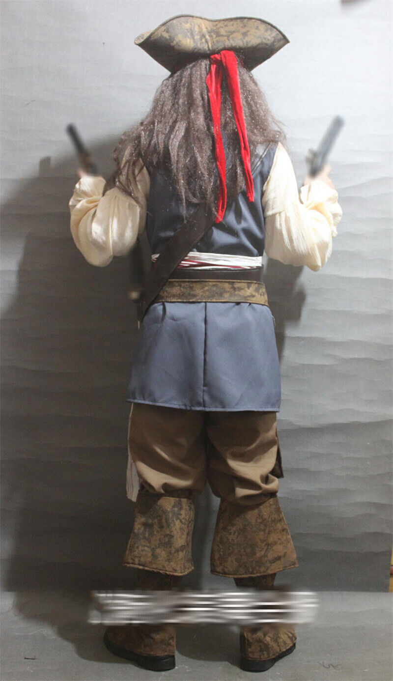 Adult Jack Sparrow Costume Pirates of the Caribbean Cosplay Outfits Halloween