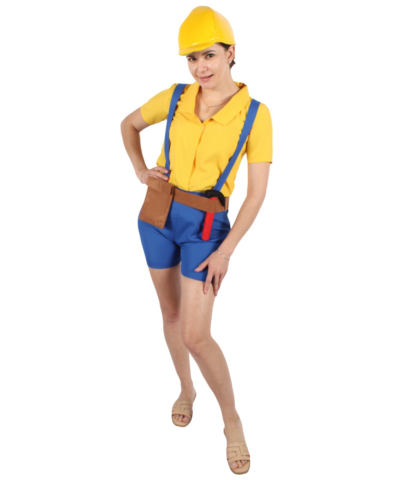 HPO Adult Women’s Cartoon Character Builder Costume, Perfect for Halloween,