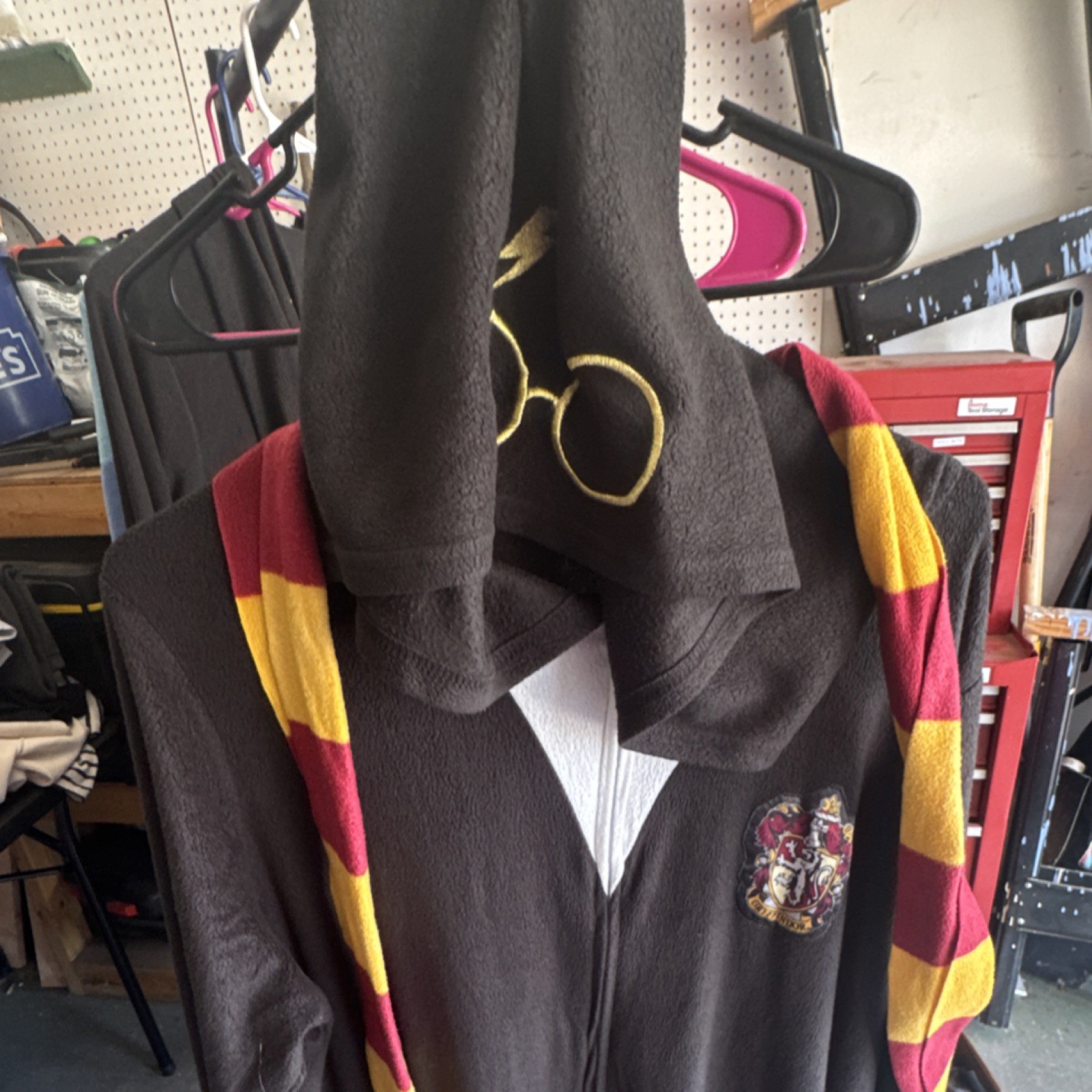 Harry Potter Hooded Zip One-Piece Costume Robe Gryffindor Black/Red/Yellow 2X