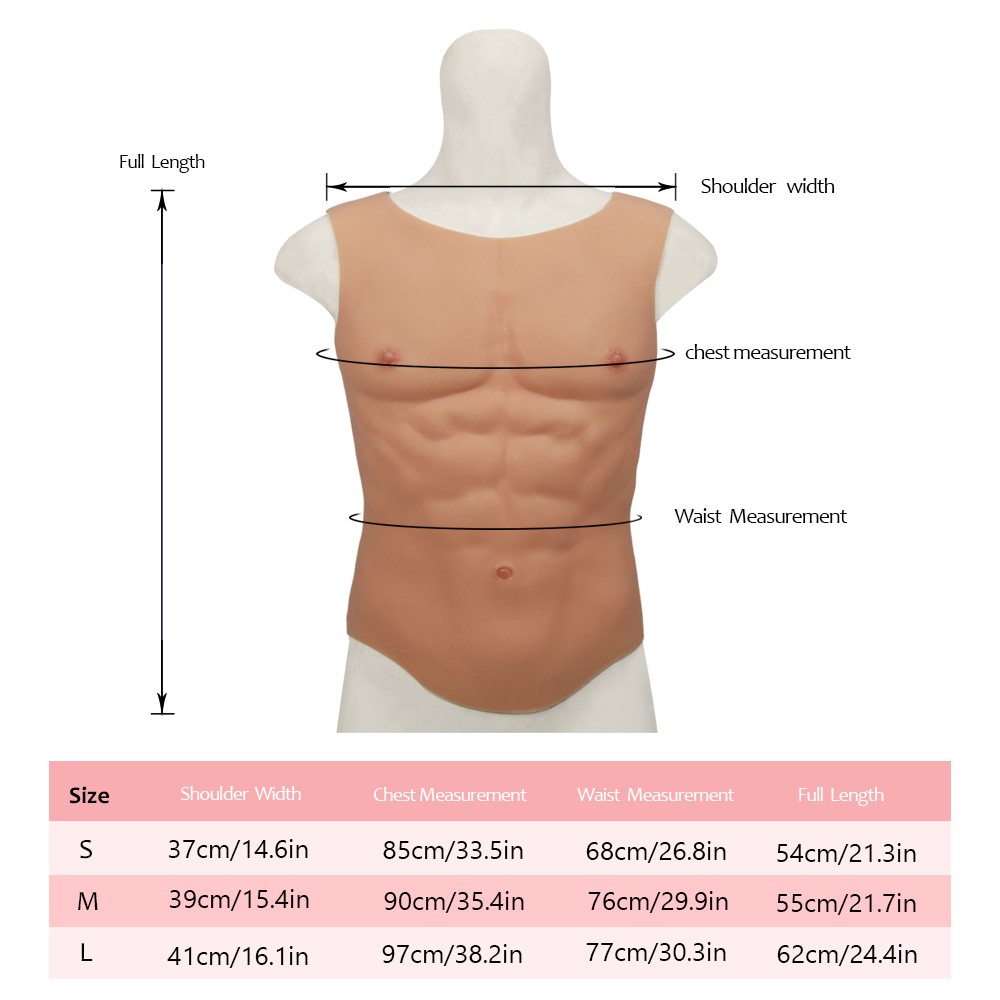 Cosplay Silicone Fake Chest Male Suit Round Neck Muscle Artificial Simulation