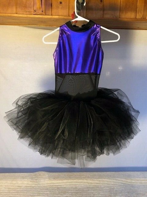 Purple & Black Adult Ballet/Contemporary Multi Layer Short Tutu Dance Costume