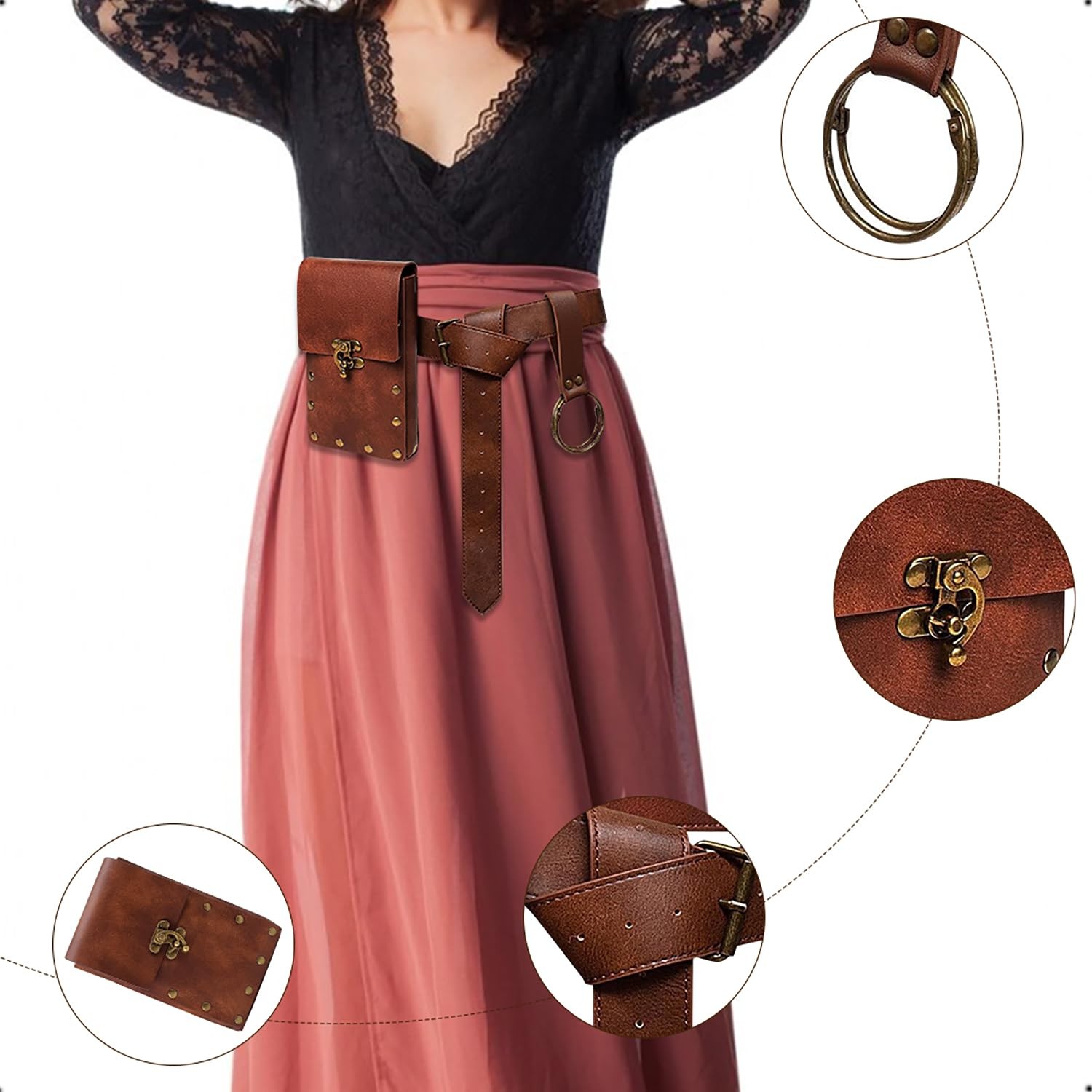 Medieval belt, waist bag, steampunk vintage belt bag, medieval li…