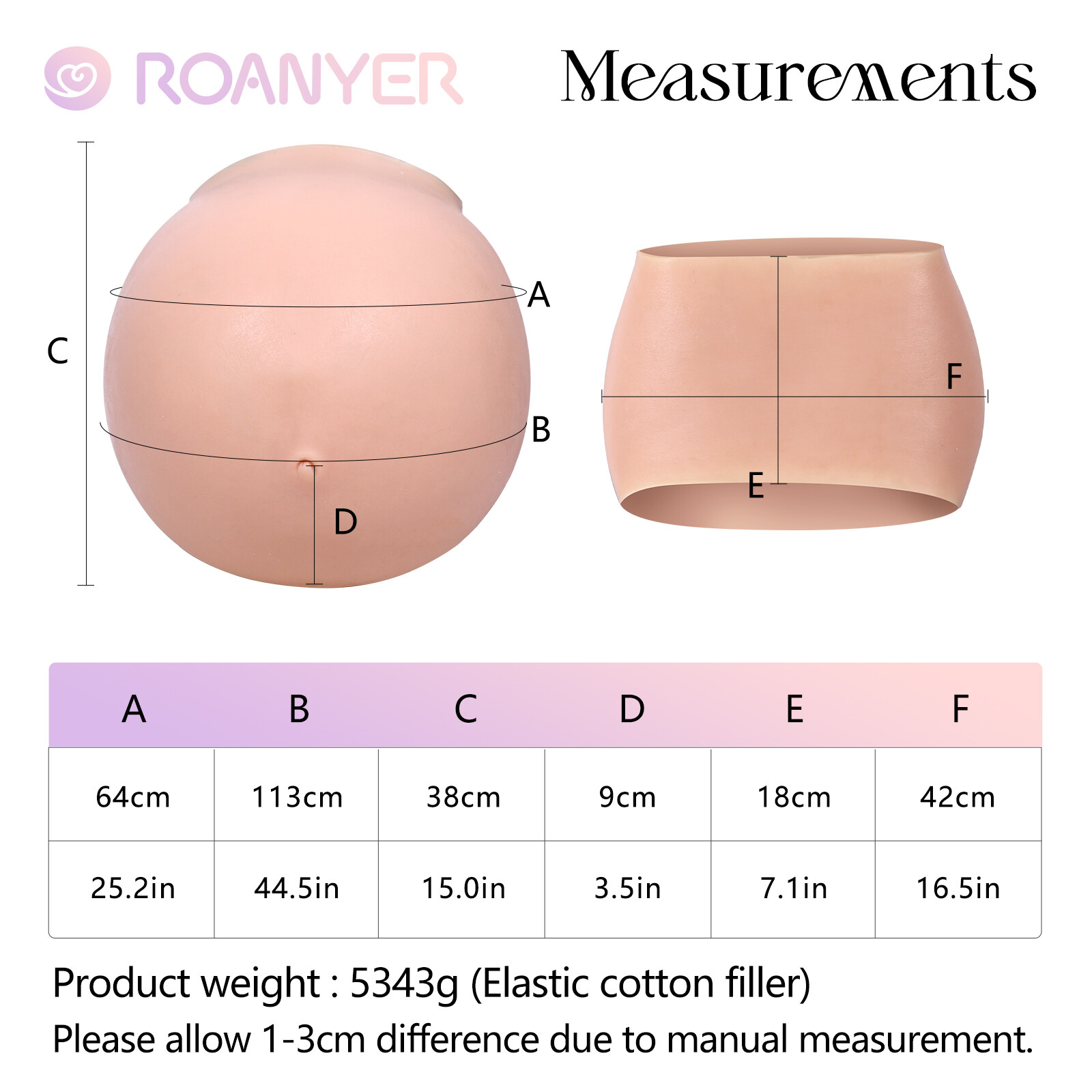 Roanyer Silicone Triples Pregnant Fake Belly Costumes for Crossdresser Cosplay