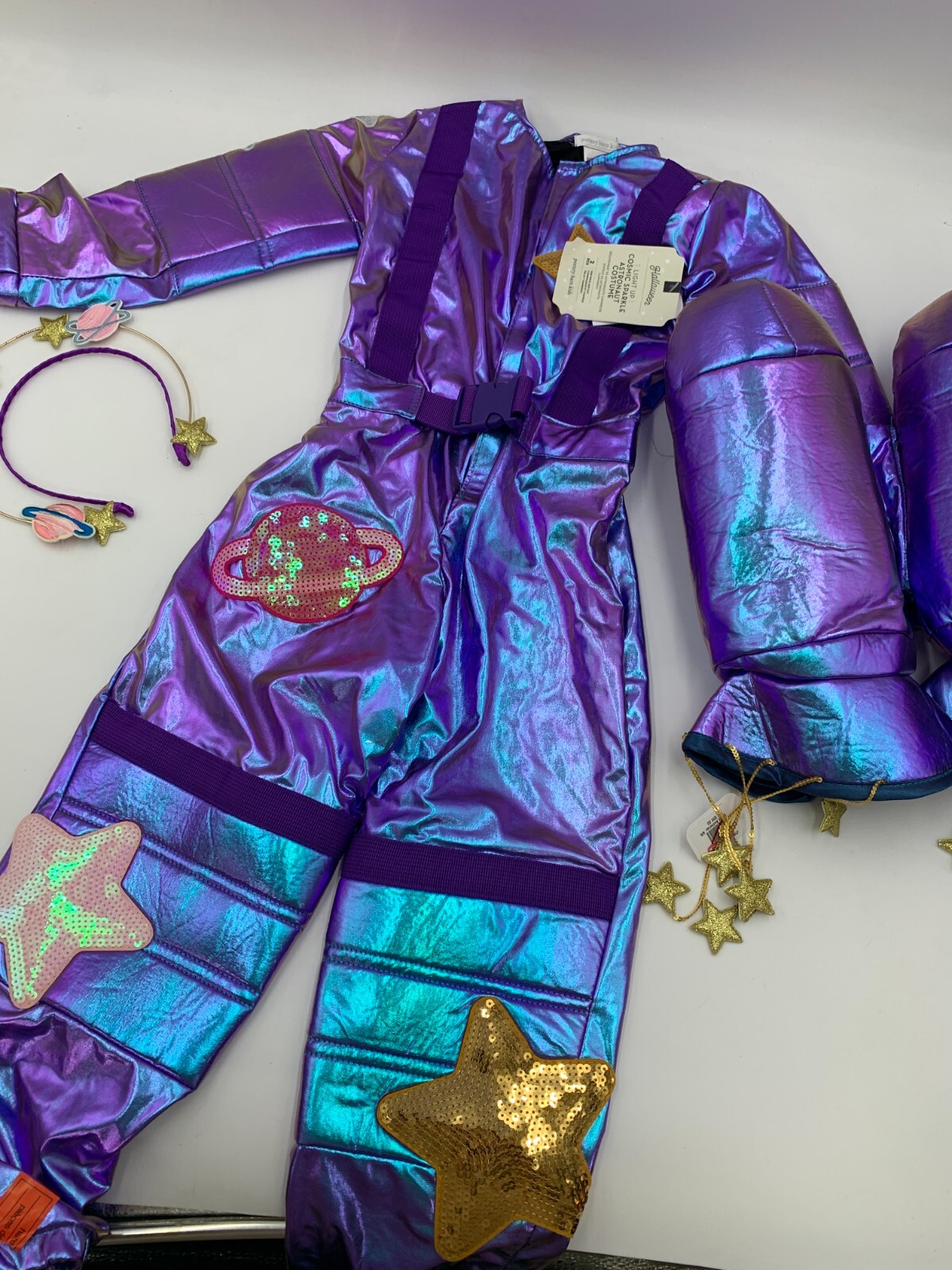 Pottery Barn Cosmic Sparkle Astronaut Light Up Space Suit Costume 4 6 Years #611