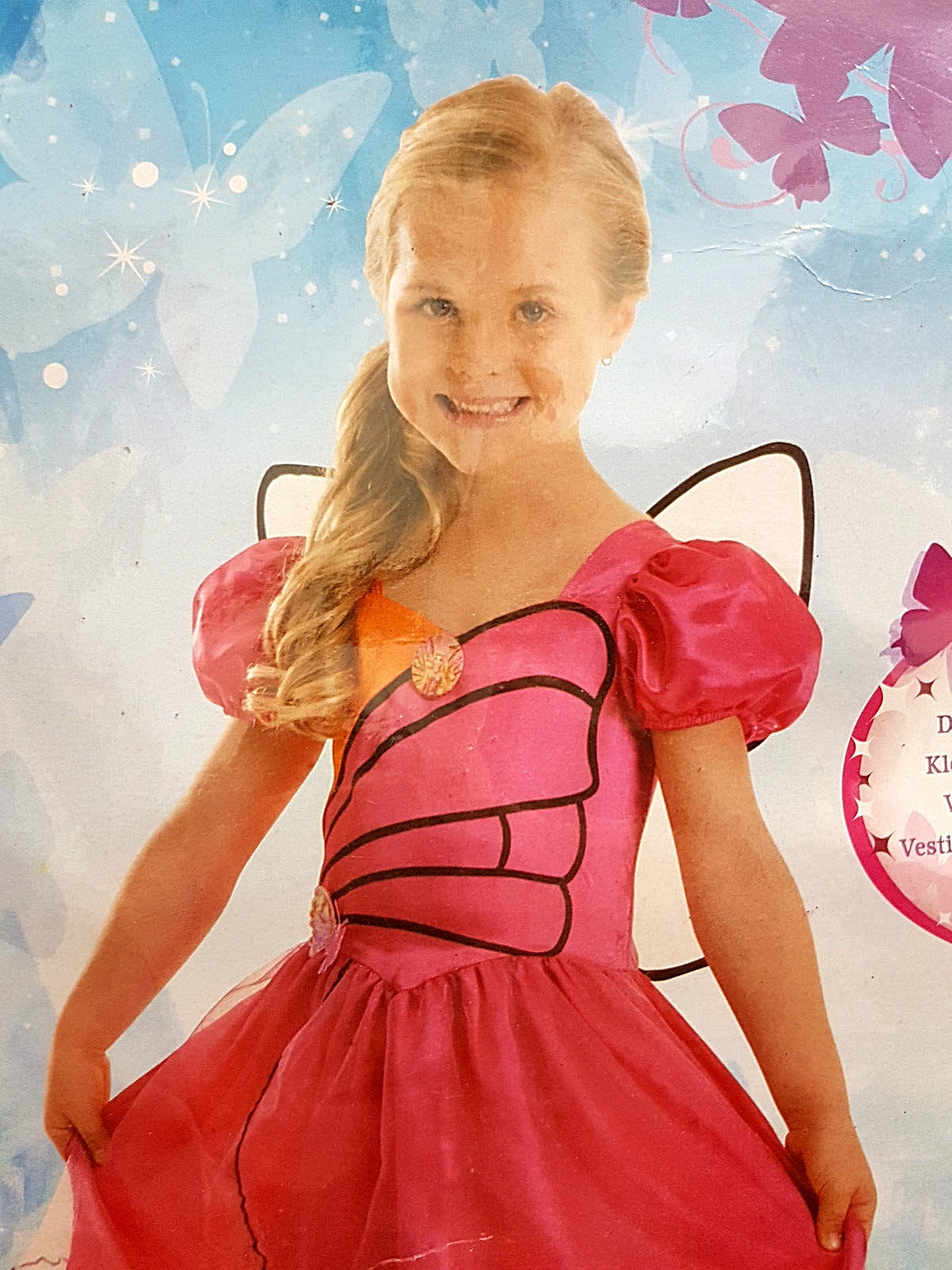 Barbie Mariposa & Fairy Princess Dress Carnival Costume 3-5 Ages 40 7/8in New