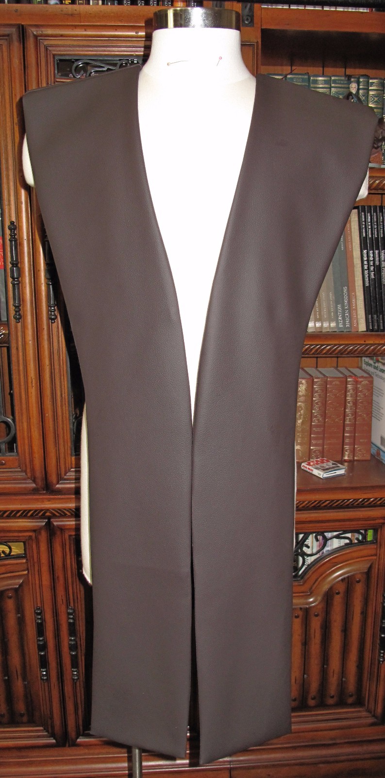 Cosplay Dark Brown Faux Leather Tabards & or sash/obi costume part