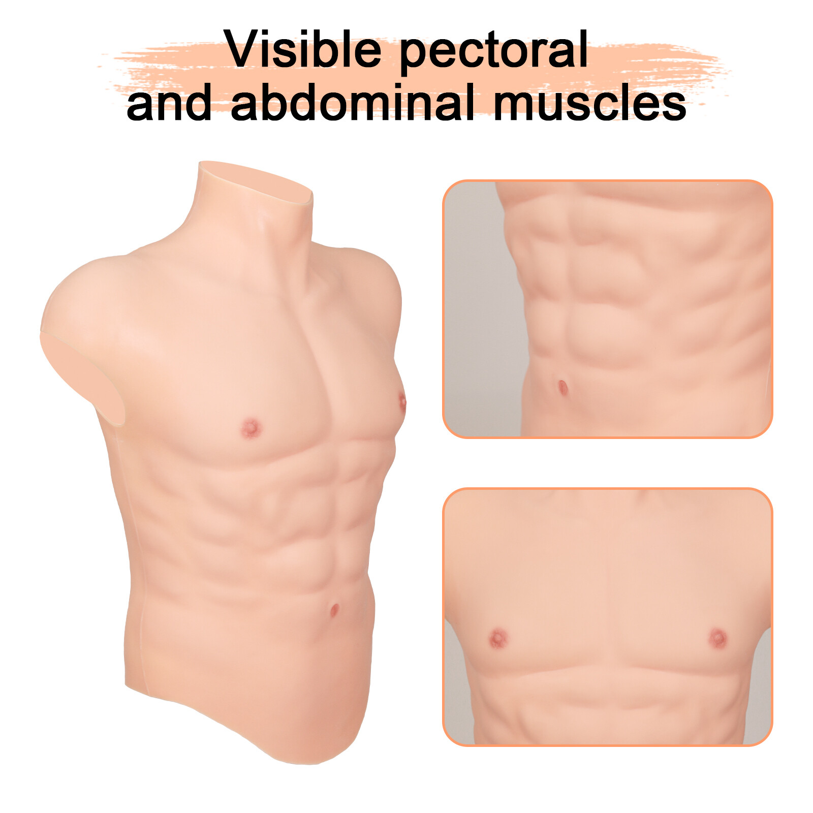 Male Chest silicone Muscle Suit Simulation Fake Muscle Abdomen Cosplay Costumes
