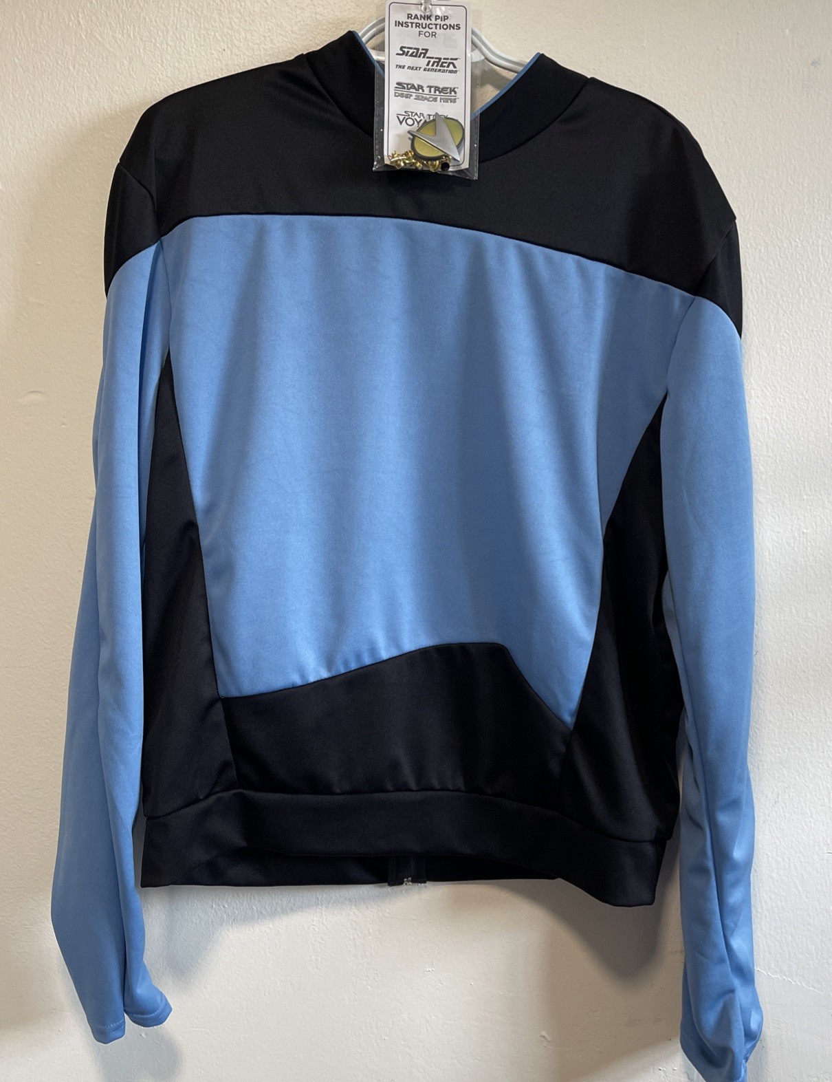 Rubies Classic Star Trek Deluxe Spock Men’s L Costume Shirt w/Pin & Rank Pip