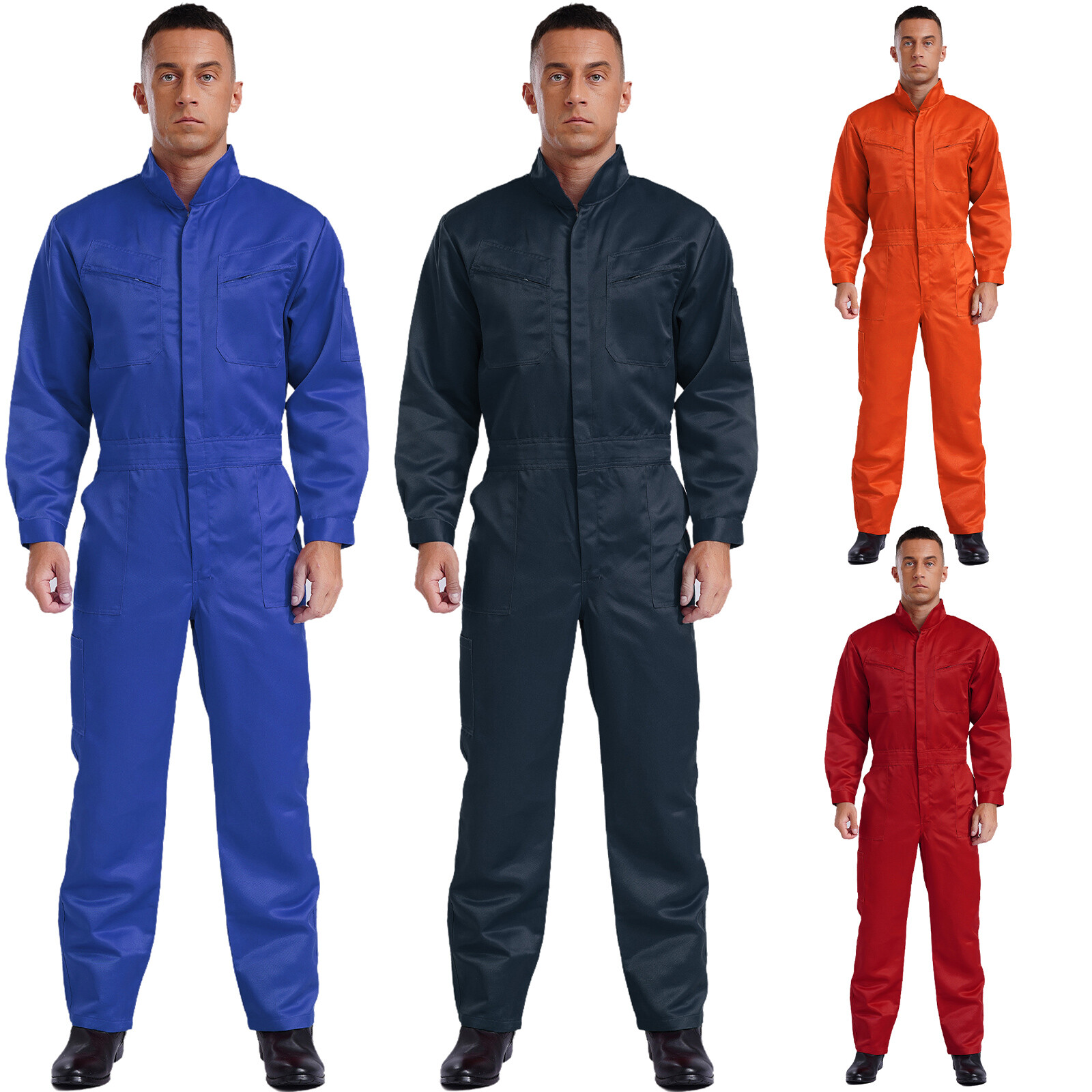 US Men’s Cotton Work Coveralls Long Sleeve Dustproof Multiple Pockets Romper