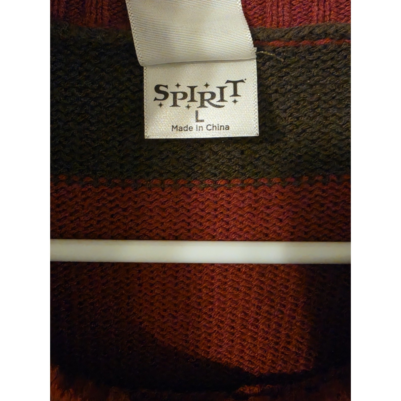 Nightmare On Elm Street Freddy Krueger Sweater L Burgundy Green Stripe Spirit