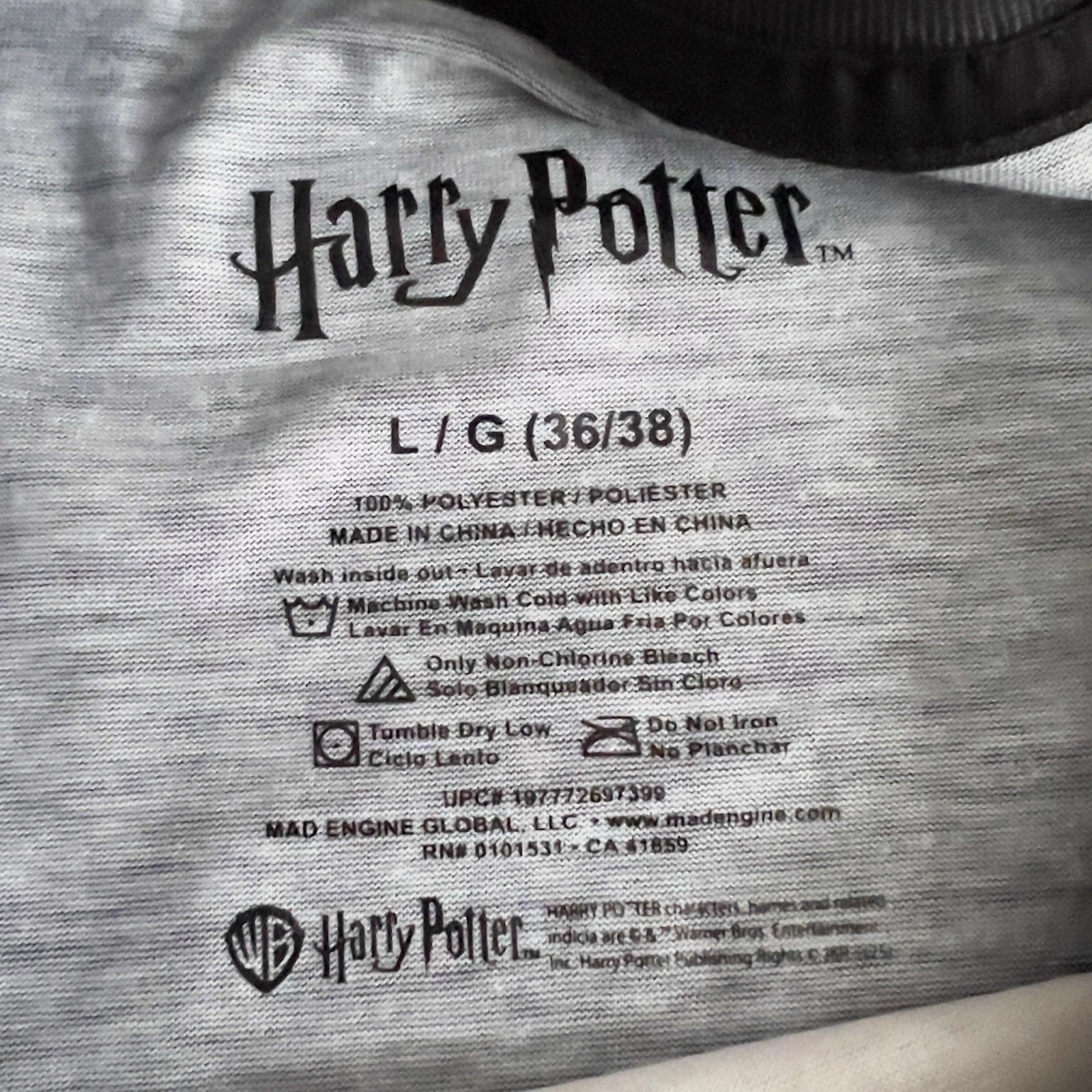 Harry Potter Adult Mens Large T-Shirt With Scarf Cosplay Combo Set New