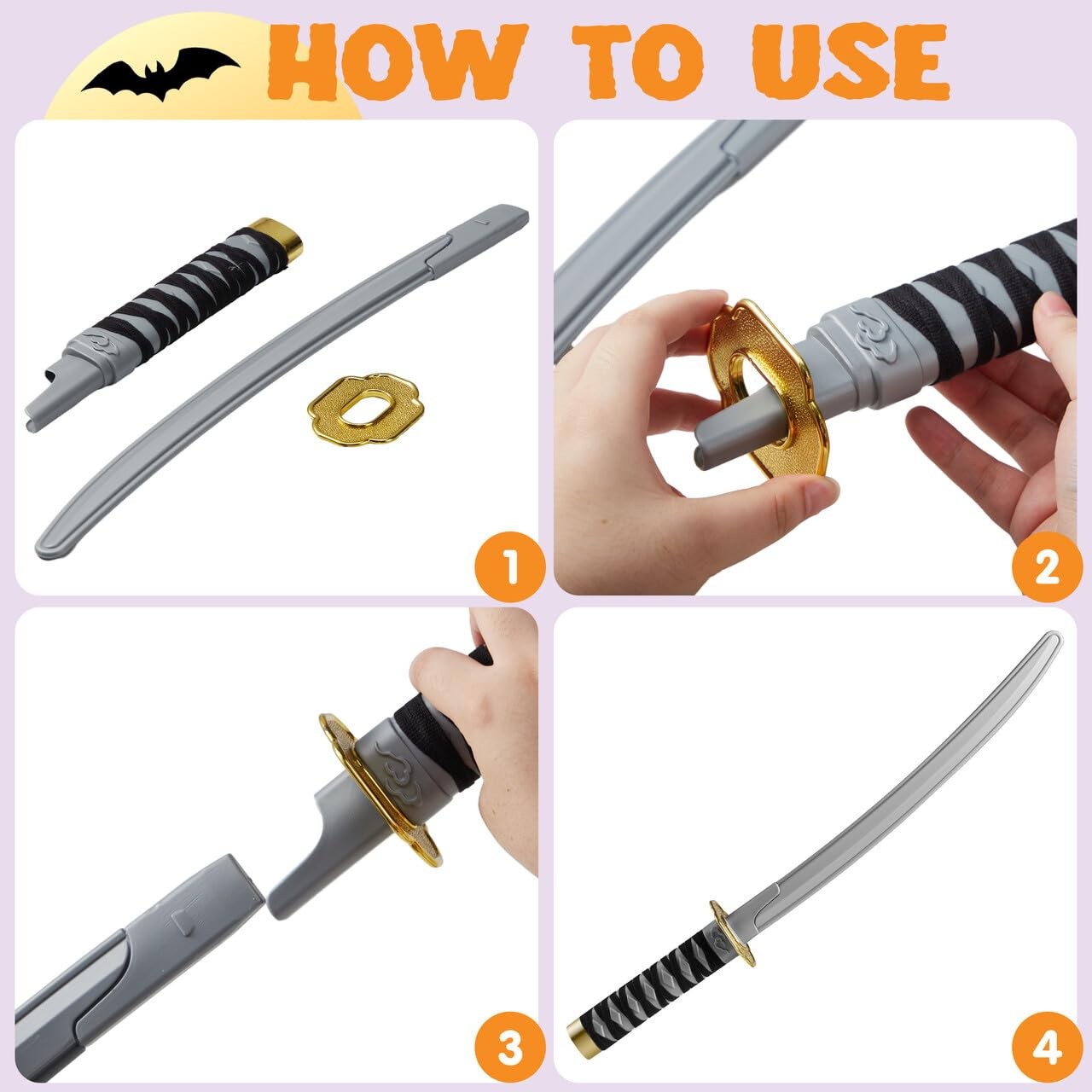 Ninja Swords, Backpack Weapon Toy Set with Swords and Knives for Kids, Ninja …