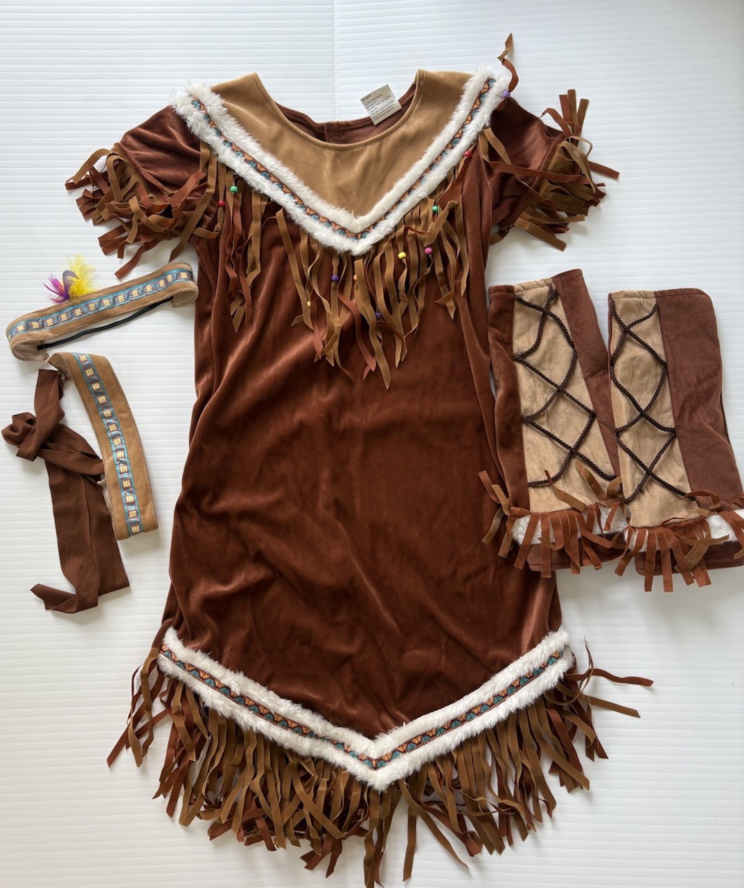 Deluxe Indian Princess Dress/Belt/Headband/Boot Cover One Size Fits Most￼