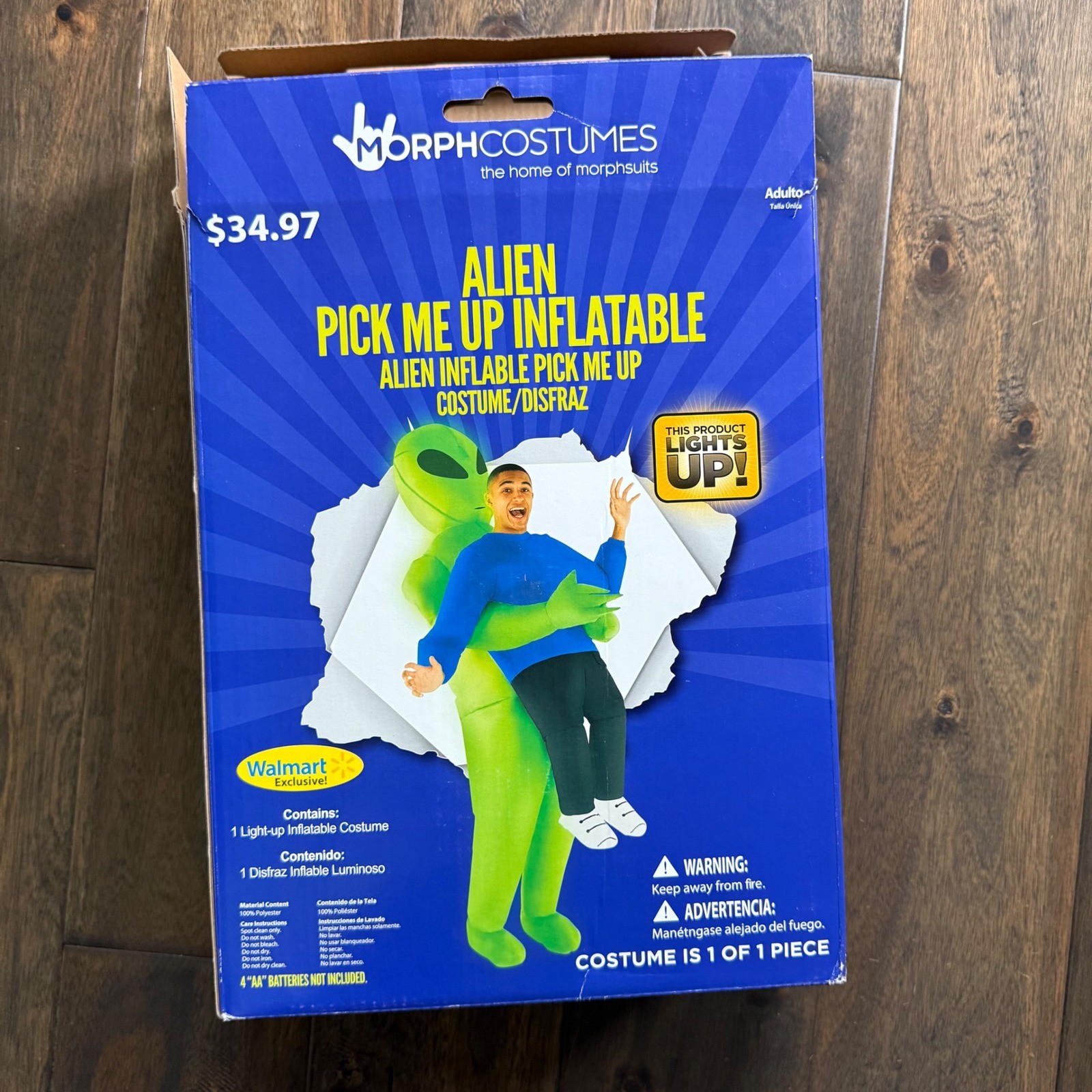 Morph Costumes Alien Pick Me Up Inflatable Adult OneSize Green Excellent LightUp