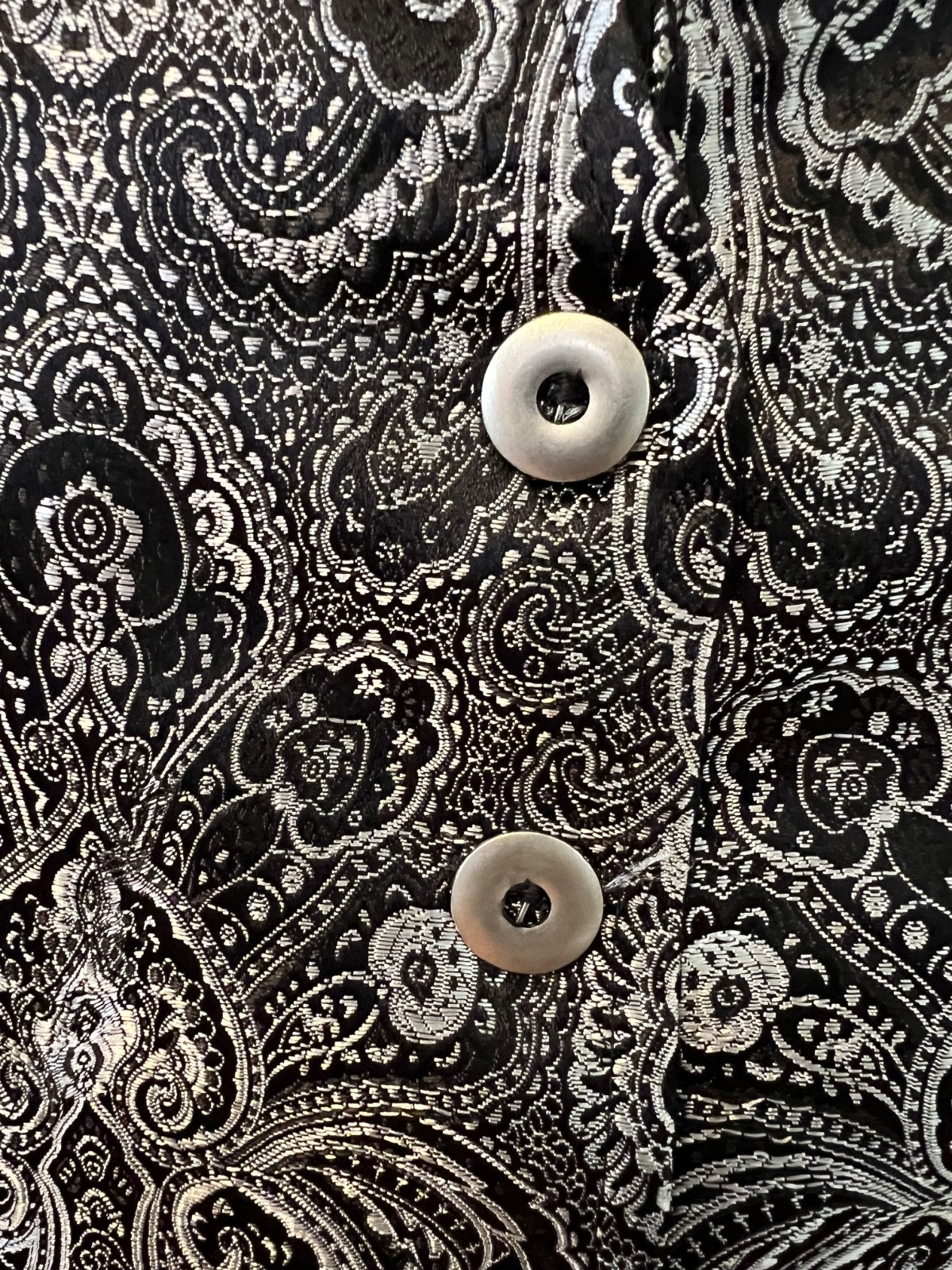 Costume: Men’s Black & silver Brocade vest – Steampunk or Vampire