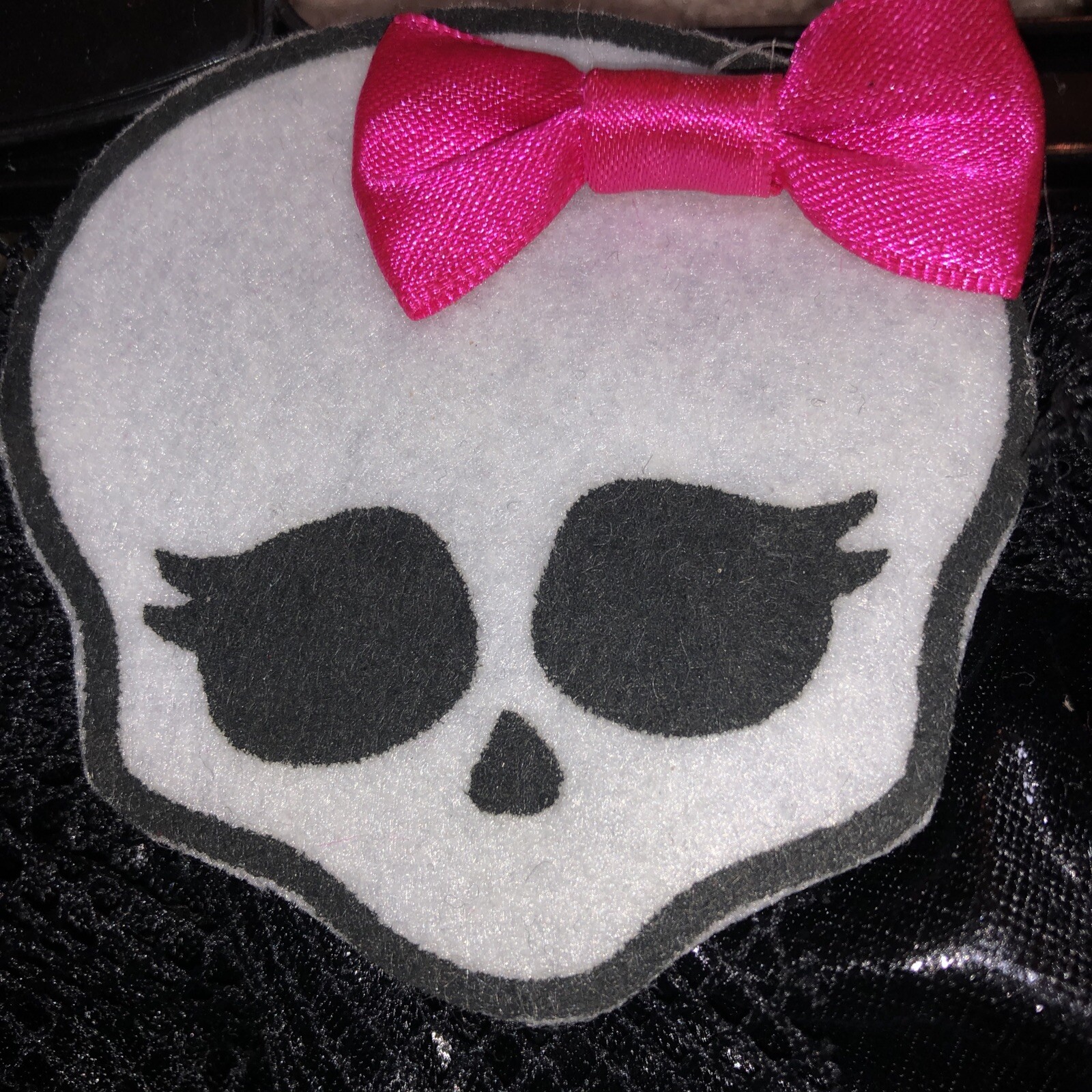 Monster High Girls Skirt Tutu Costume Skull with Bow Black Pink Sequin