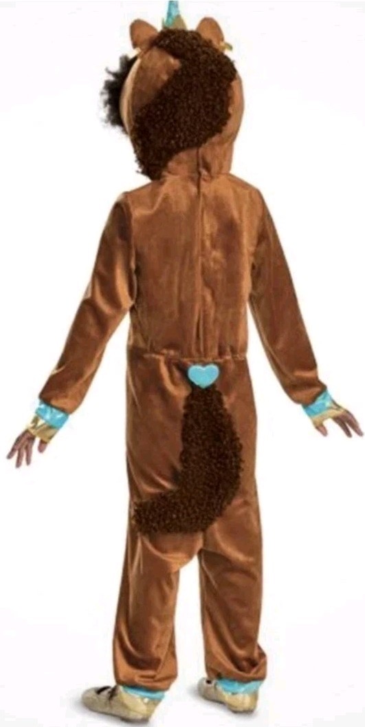 Girl’s Deluxe Afro Unicorn Jumpsuit Costume XSmall 3T-4T Warm Soft Kids Child