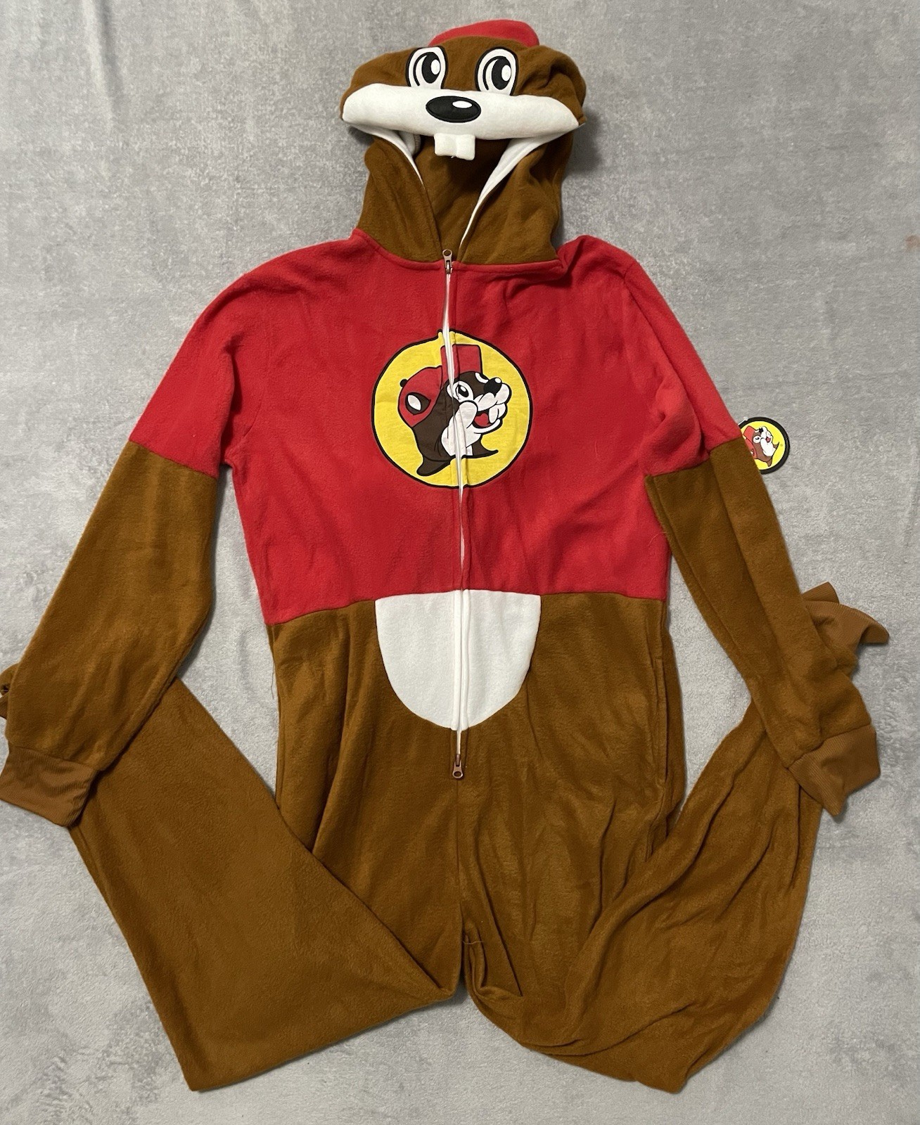NWT Buc-ees Exclusive Unisex Adult Full Zip-Up Costume Pajama S/M One Piece
