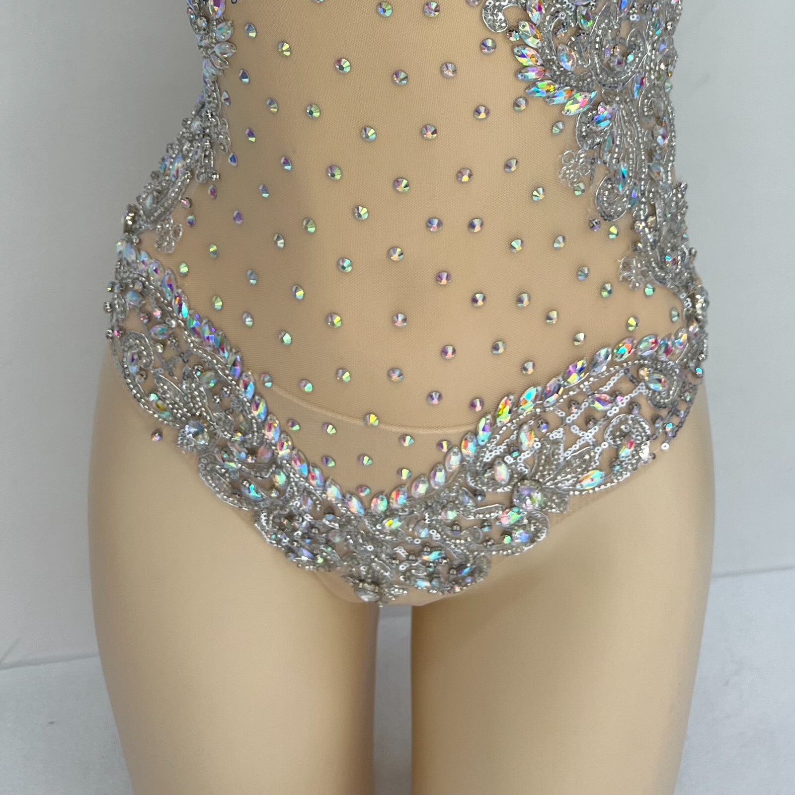 Sequin RAVE EDC Dancer Singer Carnival Dance Costume Night Club Bodysuit Leotard