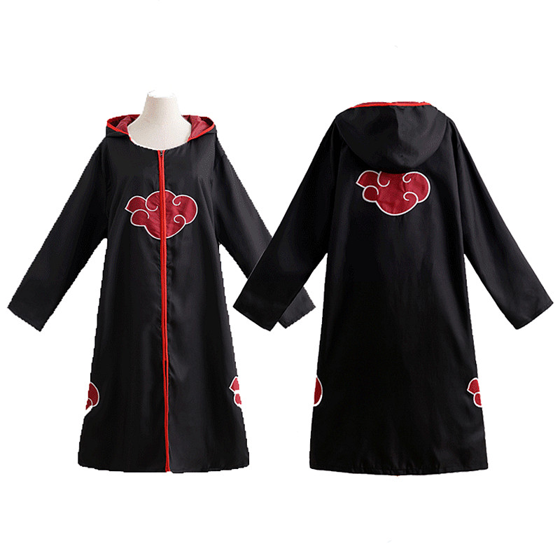 Anime Naruto Akatsuki Uchiha Sasuke Cosplay Costume Cloak Robe Ninja Wind Coat