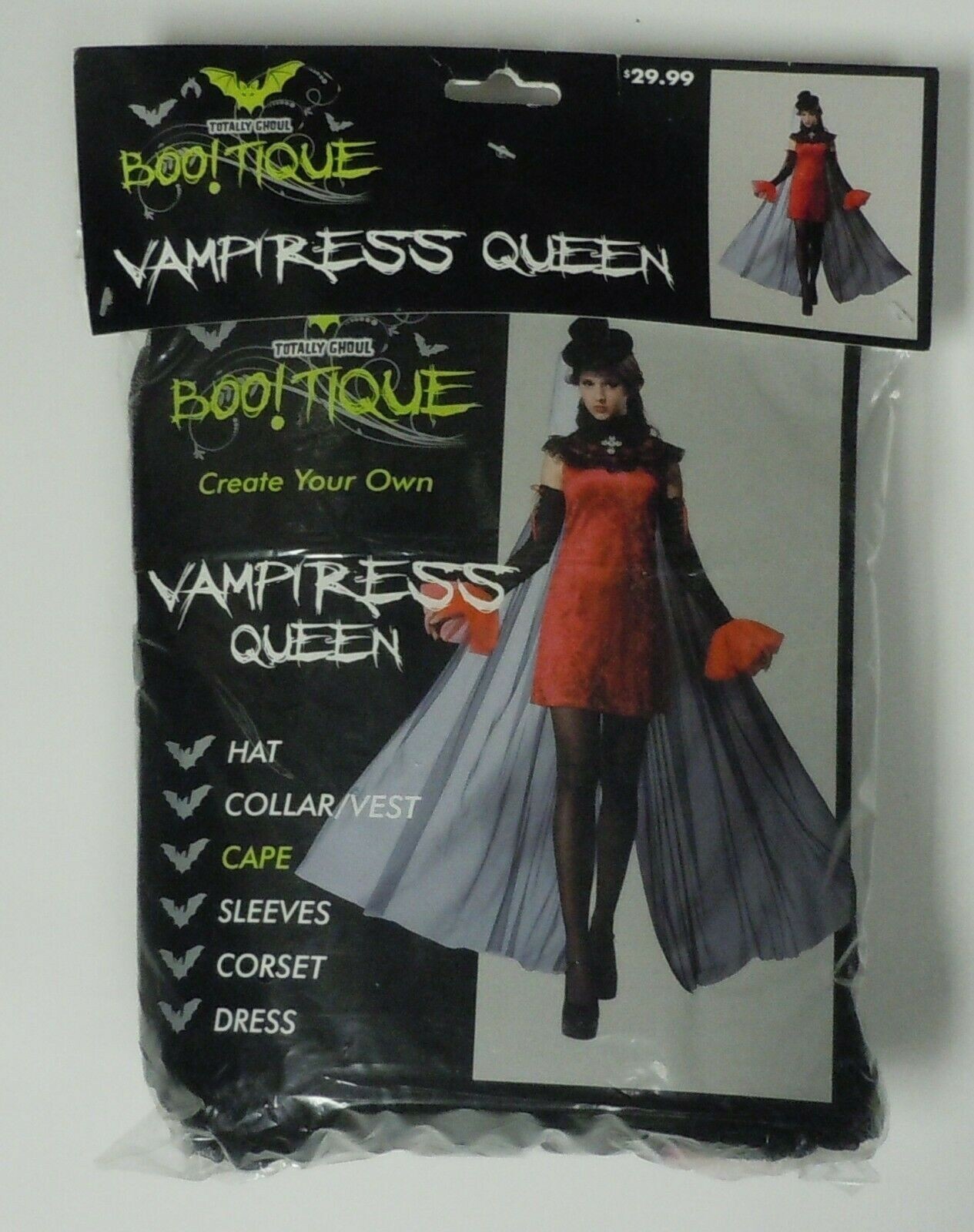 Totally Ghoul Boo!tique Vampiress Queen Cape ONLY NEW Halloween Costume Women’s