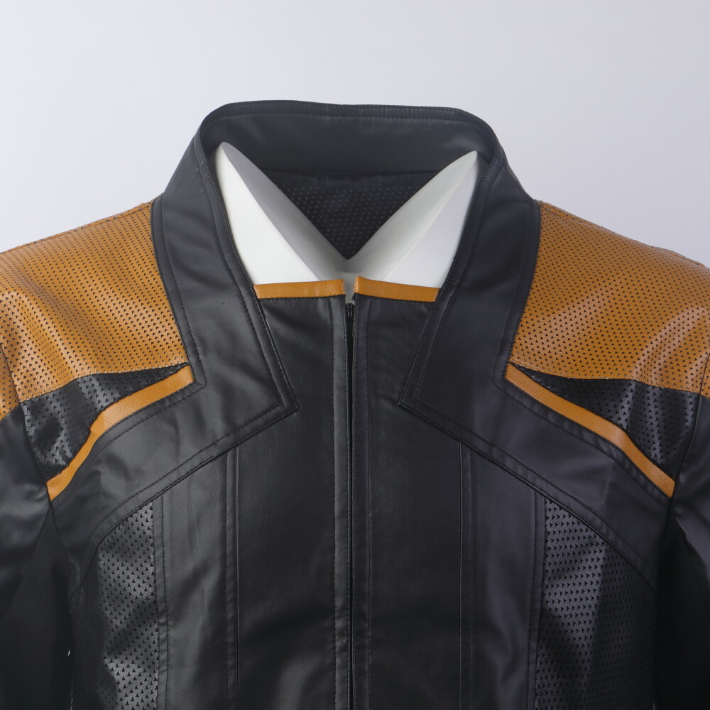 Picard 3 Captain Riker Red Geordi Gold Blue Leather Jackets Starfleet Costumes