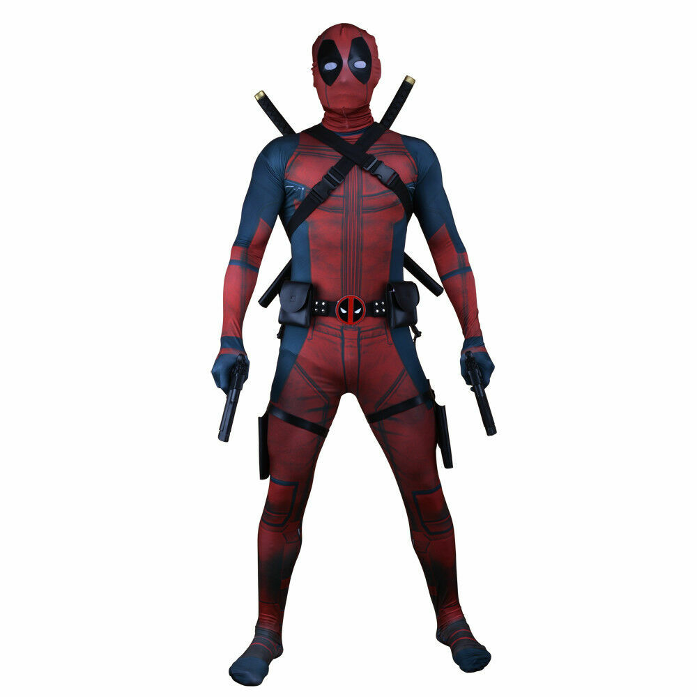 Adult / Kids Deadpool Cosplay Costume Superhero Jumpsuit Spandex Zentai Cloth