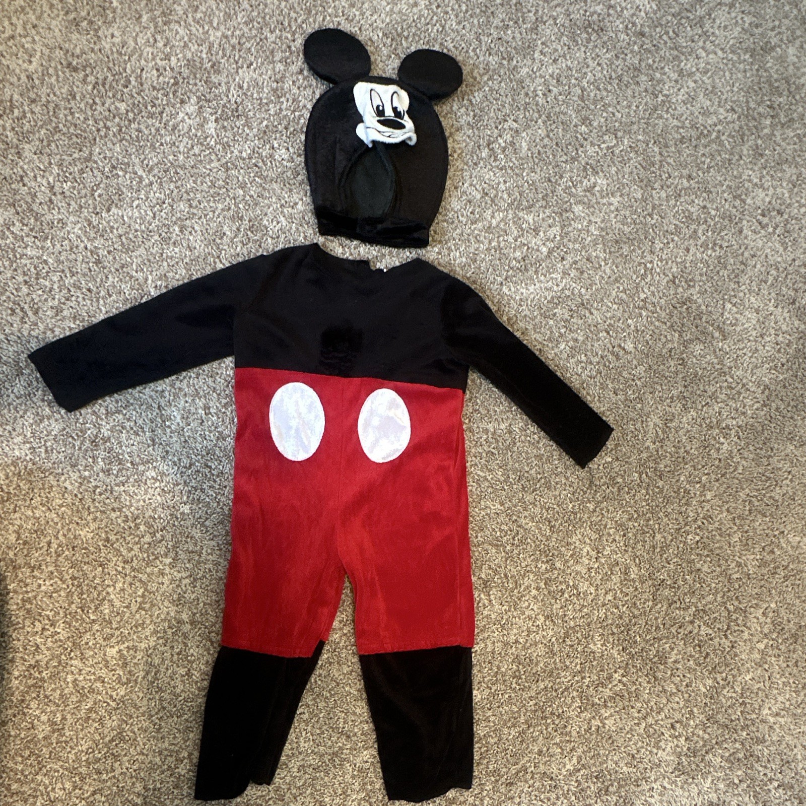 Disney Baby Mickey Mouse Costume Jumpsuit 12-18 Months Black Red White