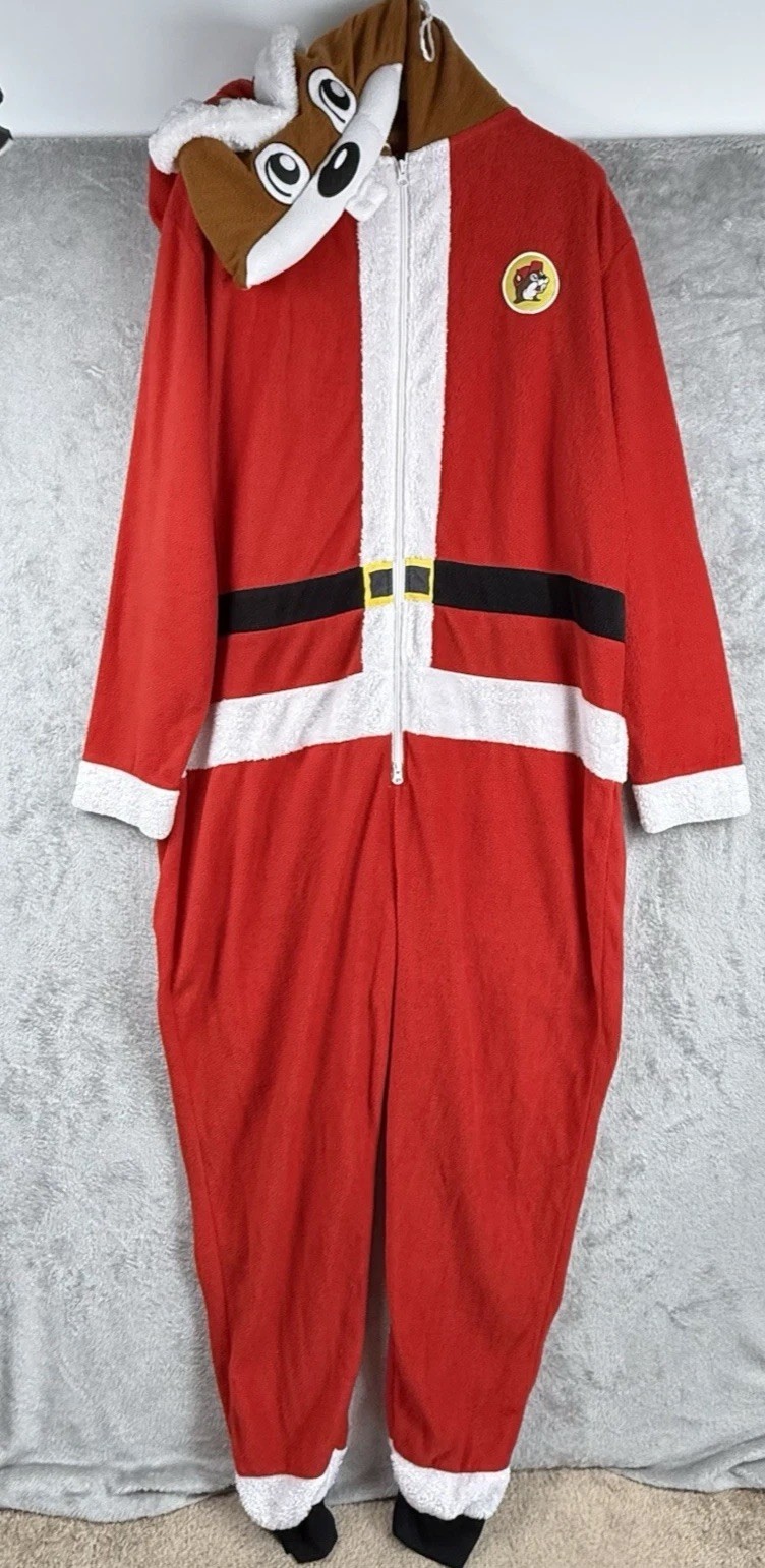 Buc-ee’s Beaver Santa Claus Unisex 2XL Christmas Bodysuit Costume Pajamas