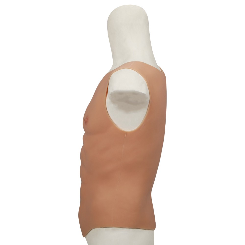 Cosplay Silicone Fake Chest Male Suit Round Neck Muscle Artificial Simulation