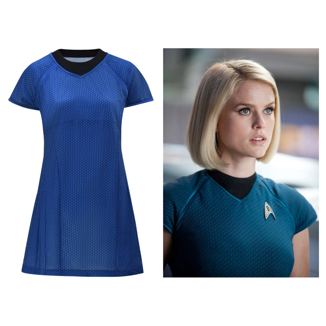 Sz SMALL Star Trek Into Darkness Carol Marcus Blue Uniform Shirt Costume Cosplay