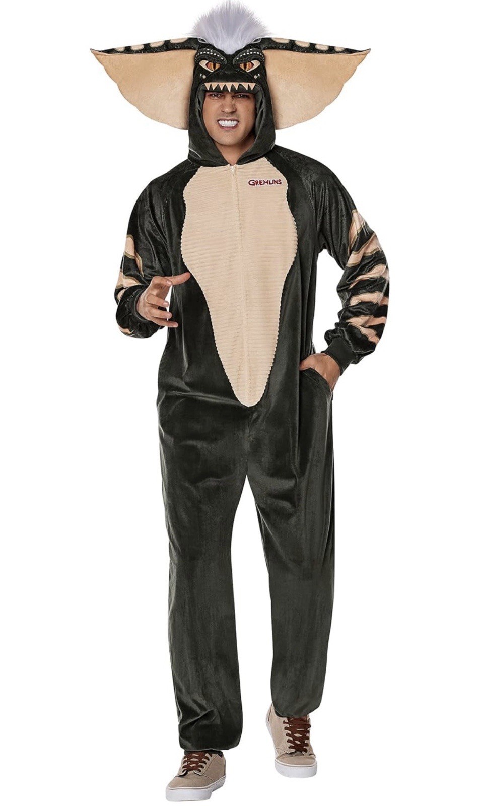 Gremlins Stripe Union Suit Jumpsuit Spirit Halloween Costume – S/M Fits LARGE
