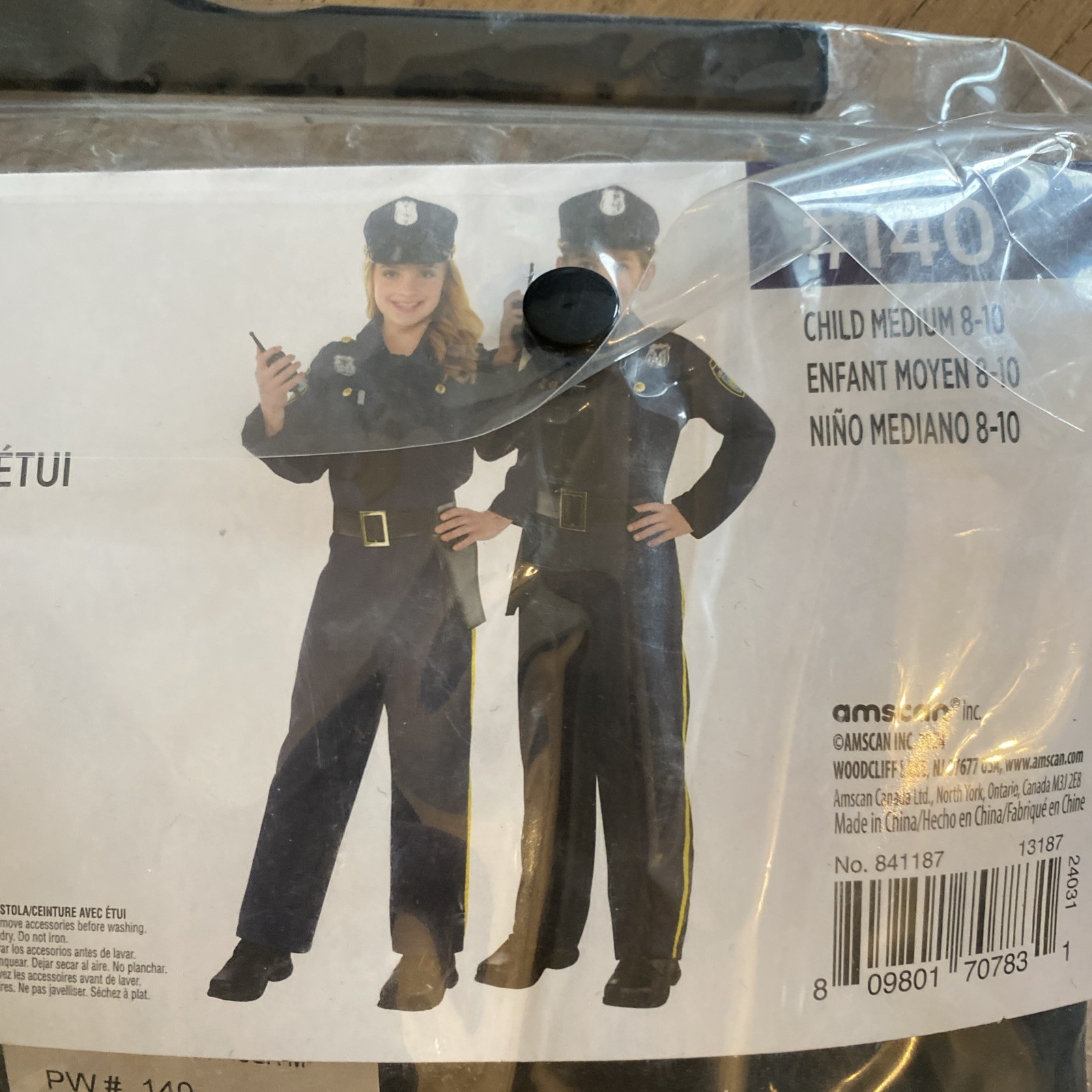 Police Office Kid’s Halloween Costume Size Medium 8-10