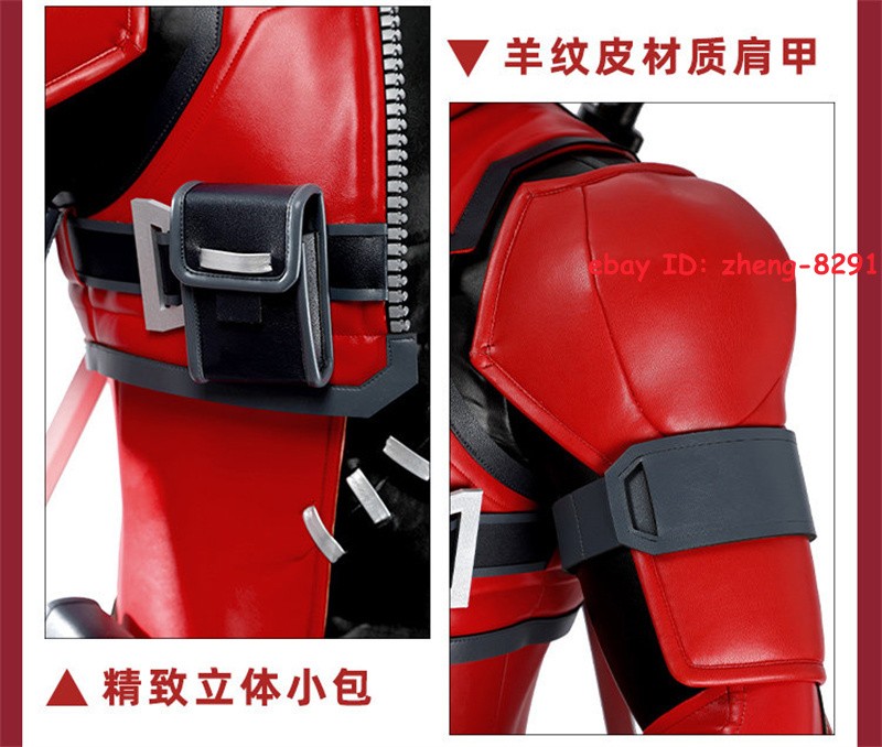 Marvel Rivals Deadpool Cosplay Jumpsuit Outfit Halloween Costume Full Set Mask