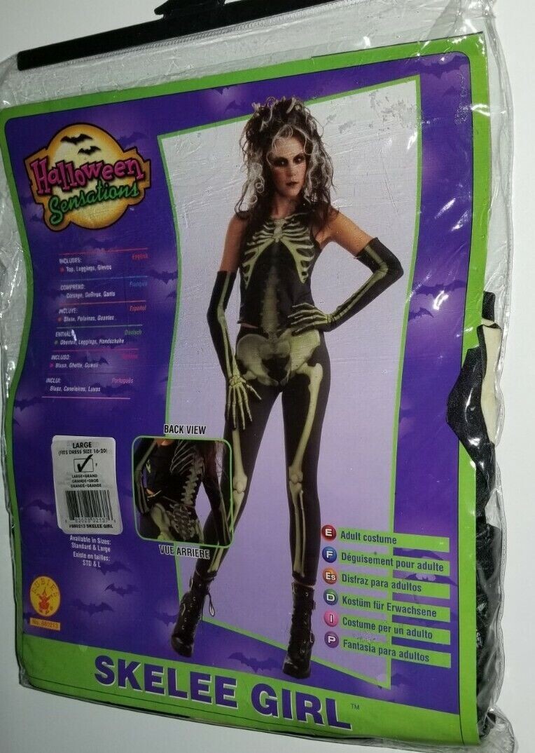 NIP Halloween Sensations Skelee Girl Women’s L Adult Halloween Cosplay Costume