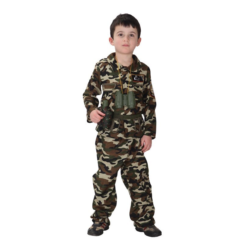 Kids Child Special Forces Soldier Costume Boys Army Camouflage Military Uniform