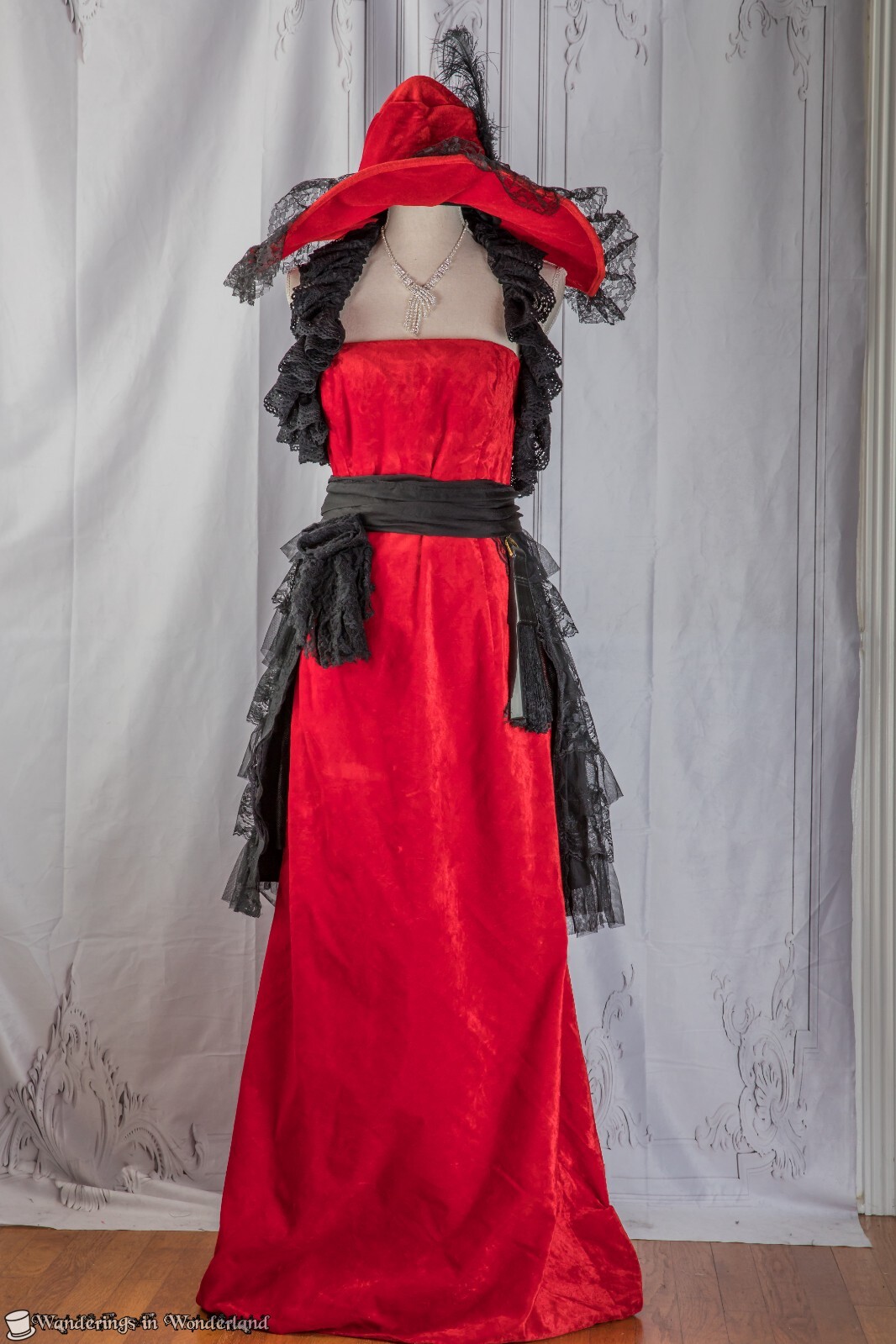 Red Velvet Steampunk Costume Small Victorian Goth Bustle